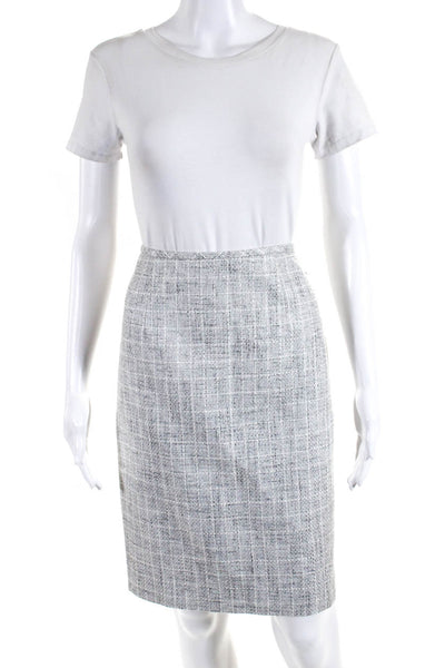 Calvin Klein Women's Zip Closure Slit Hem A-Line Midi Skirt Gray Size 6
