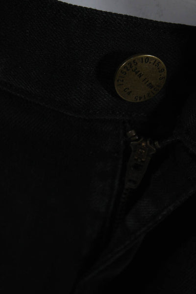 Current/Elliott Women's Midrise Five Pockets Skinny Denim Pant Black Size 28