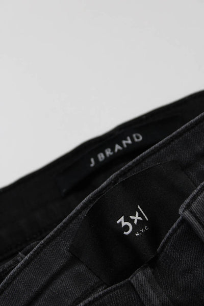 J Brand 3x1 NYC Womens Cotton Mid-Rise Skinny Jeans Black Size 24 25 Lot 2