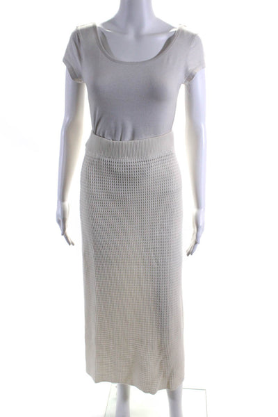 Lou Lou Studio Womens Cotton Knitted Elastic Waist Long Skirt Beige Size XS
