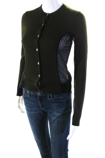 Marc By Marc Jacobs Womens Round Neck Long Sleeve Sweater Cardigan Green Size XS