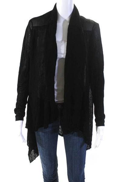 Anne Fontaine Women's Open Front Long Sleeves Cardigan Sweater Black Size M