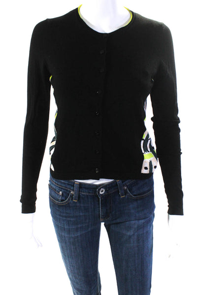 Paul Smith Womens Round Neck Long Sleeve Button Up Cardigan Sweater Black Size S