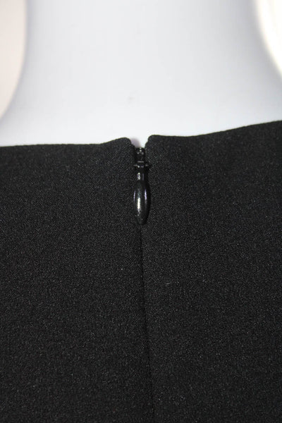 Club Monaco Womens Crew Neck Sleeveless Crepe Crop Top Blouse Black Size Small