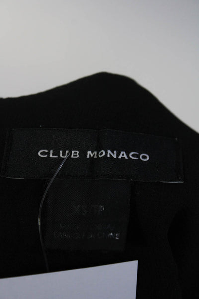 Club Monaco Womens Crew Neck Sleeveless Crepe Crop Top Blouse Black Size Small