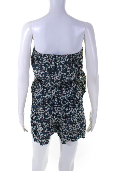 Mademoiselle Hortense Saint Barth Womens Strapless Floral Romper Blue Size Small