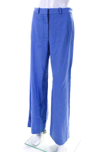 Stella McCartney Womens High Rise Wide Leg Trouser Pants Blue Wool Size IT 40