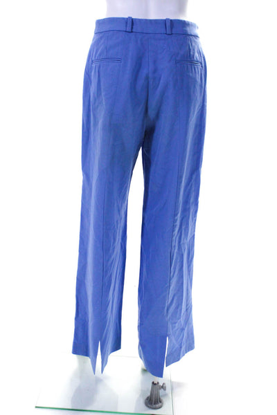 Stella McCartney Womens High Rise Wide Leg Trouser Pants Blue Wool Size IT 40