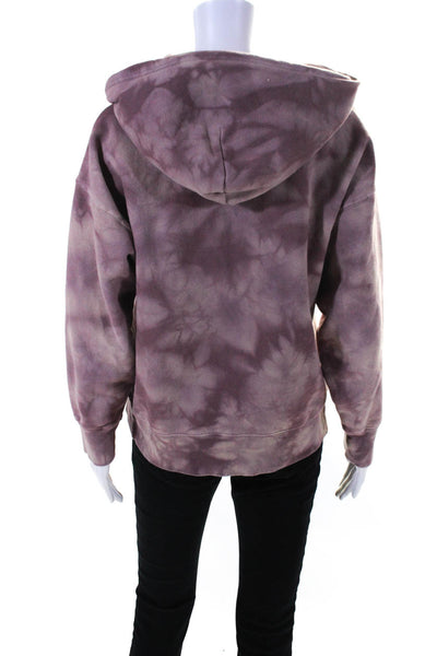 TNA Womens Pullover Pocket Front Tie Dyed Hoodie Sweater Nude Pink Cotton Size 1