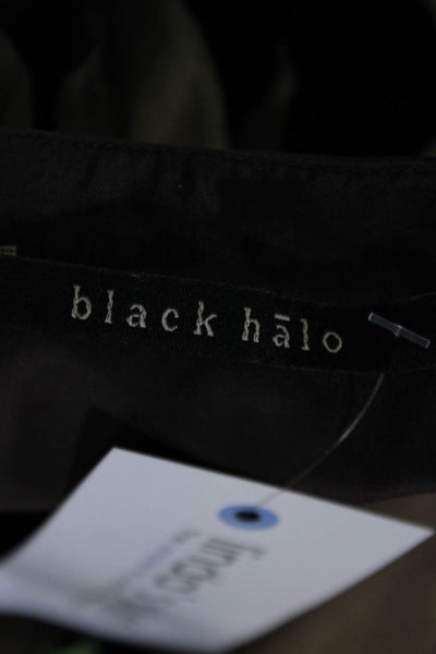 Black Halo Womens Brown Silk Printed Halter Sleeveless Mini Dress Size S/M
