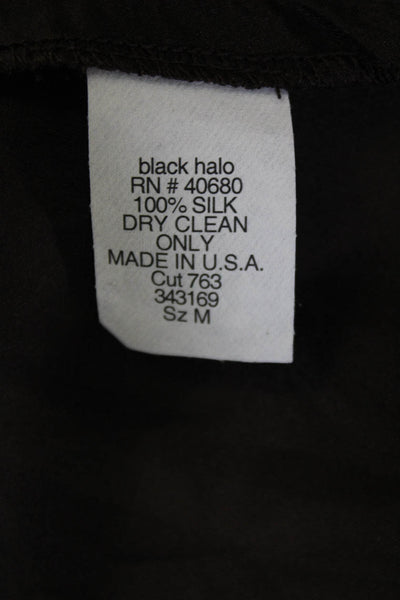 Black Halo Womens Brown Silk Printed Halter Sleeveless Mini Dress Size S/M