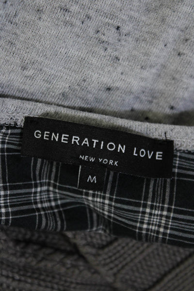 Generation Love Womens Distressed Crew Neck Sweatshirt Gray Cotton Size Medium