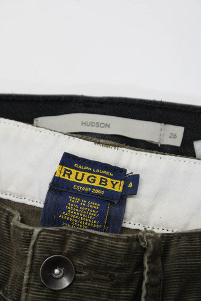 Hudson Ralph Lauren Rugby Women's High Rise Wide Leg Jeans Black Size 26 4 Lot 2