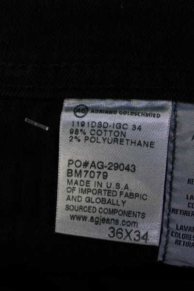 AG Adriano Goldschmied Men's Distressed Modern Slim Jeans Black Size 36