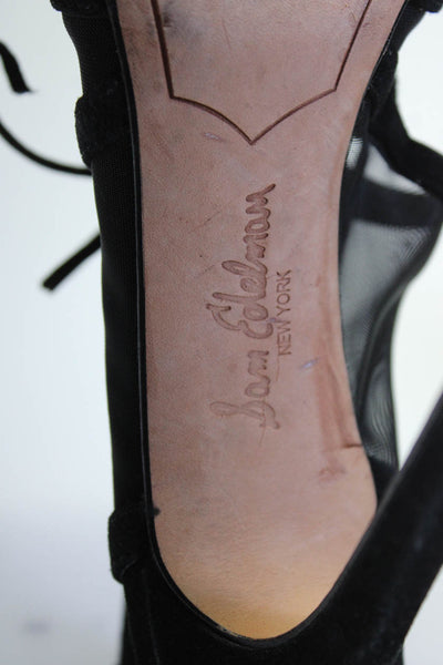 Sam Edelman Women's Lace Up Mesh High Heel Sandals Black Size 7