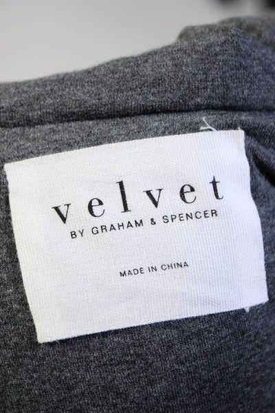 Velvet Womens Drawstring Hood Long Sleeve Full Zip Puffer Jacket Black Size S