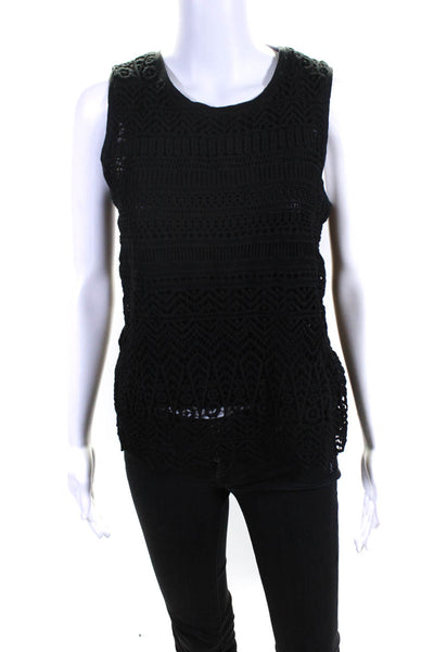 Generation Love Womens Cut Out Round Neck Pullover Tank Top Black Size S