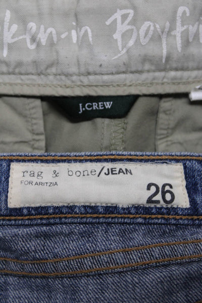 J Crew Rag & Bone/Jean Womens Boyfriend Chino Denim Shorts Size 2 26 Lot 2