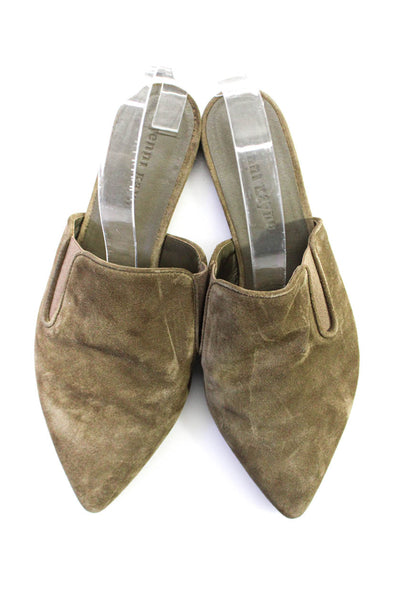Jenni Kayne Womens Suede Pointed Toe Slide On Mules Gray Size 38 8
