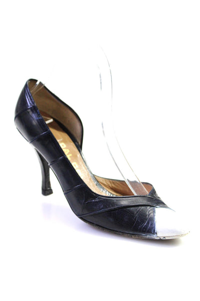 Dal Co Womens Darted Colorblock Pointed Cap Toe Spool Heels Pumps Navy Size 6