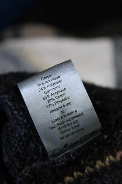 Bibelot Womens Navy Wool Cowl Neck Long Sleeve Cardigan Sweater Top Size M