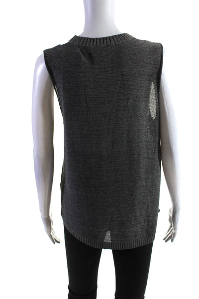 Jonathan Simkhai Womens Gray Crew Neck Cold Shoulder Sleeveless Tank Top Size S