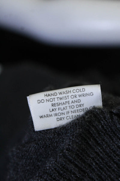 White + Warren Womens Cashmere Knit Scalloped Crewneck Sweater Dark Gray Size XS