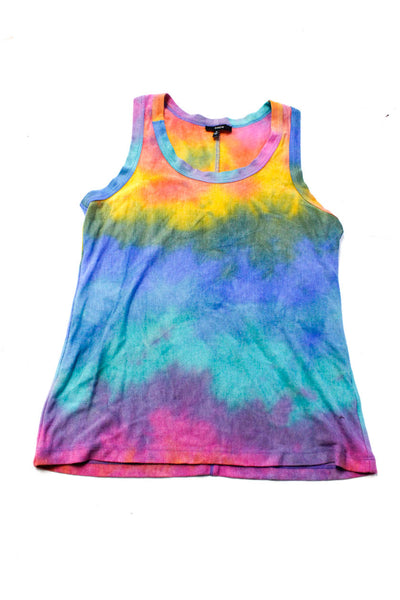 We The Free Drew Womens Tie Dyed Tank Top Tee Shirt Blue Gray Small Large Lot 2