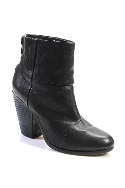Rag & Bone Womens Leather Zip Up Newbury Ankle Boots Black Size 38 8