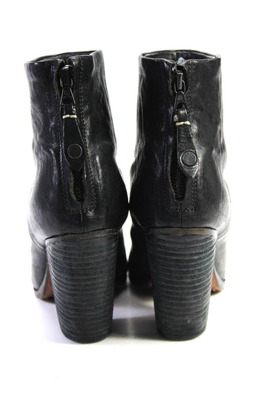 Rag & Bone Womens Leather Zip Up Newbury Ankle Boots Black Size 38 8