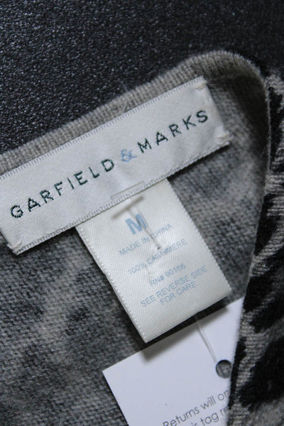 Garfield and Marks Womens Animal Print Shell Sweater Gray Black Size Medium