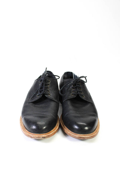 Ankari Floruss Mens Solid Black Leather Lace Up Oxford Shoes Size 10