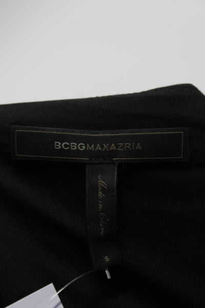 BCBGMAXAZRIA Womens Front Zip Sleeveless Crew Neck Top Black Size Small