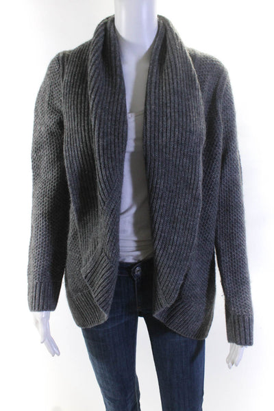 Banana Republic Womens Chunky Knit Waterfall Cardigan Sweater Gray Size Medium