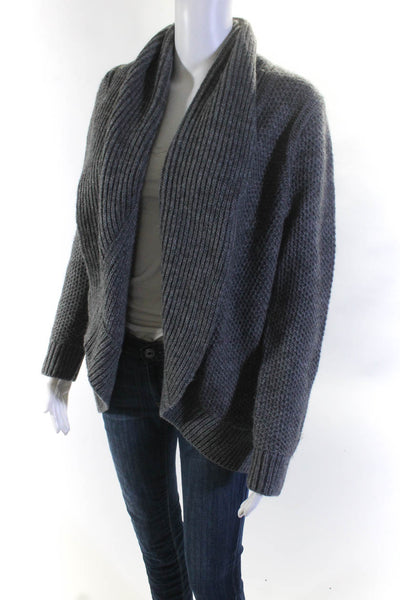 Banana Republic Womens Chunky Knit Waterfall Cardigan Sweater Gray Size Medium