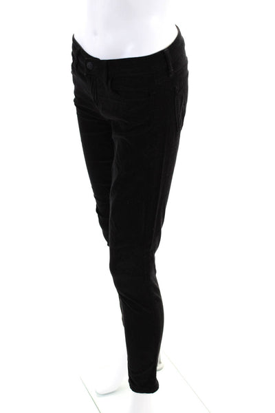 Vince Womens Cotton Low-Rise Skinny Leg Belt Looped Corduroy Pants Black Size 26