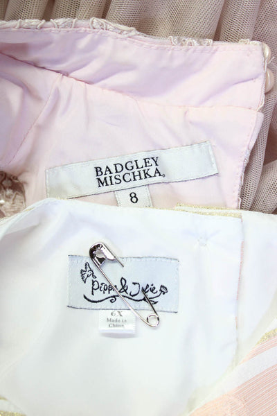 Pippa & Julie Badgley Mischka Girls Gown Pink White Size 6 6X Lot 2