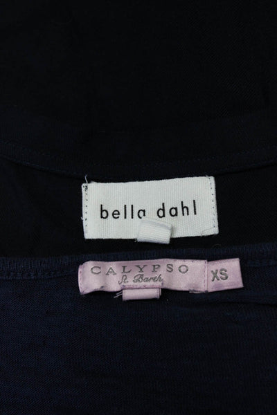 Calypso St Barth Bella Dahl Womens Linen Short Sleeve T Shirt Blue XS Large Lot2