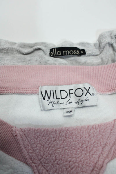 Ella Moss Wildfox Womens Tee Shirt Sweater Gray White Size XS Small Lot 2