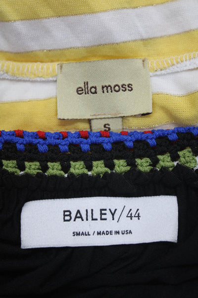 Bailey 44 Ella Moss Womens Off Shoulder Hater Tops Black Yellow Size Small Lot 2