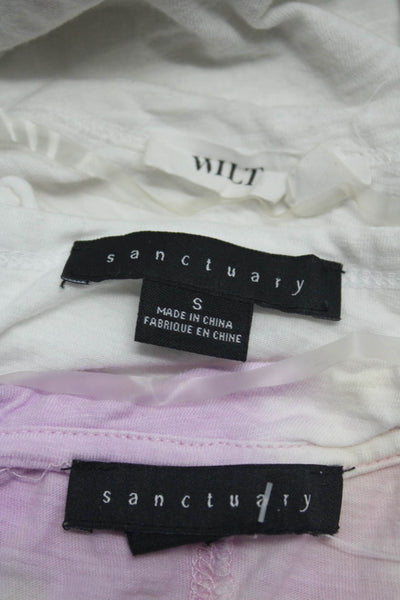 Sanctuary Wilt Womens Short Sleeve Tie Dye Pullover T-Shirts White S XS M Lot 3