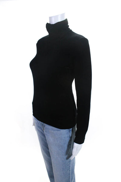 Skea Shimmies Womens Long Sleeve Turtleneck Top Blouse Black Size Small