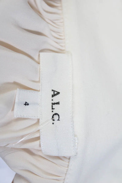 ALC Womens Standing Collar V Neck Long Sleeve Top Blouse Light Pink Size 4