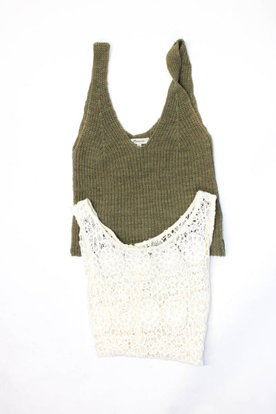 BB Dakota Madewell Womens Knit Lace Tank Top Blouse Size XS Medium Lot 2