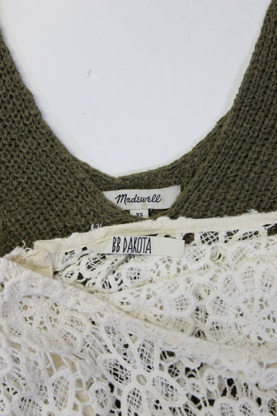 BB Dakota Madewell Womens Knit Lace Tank Top Blouse Size XS Medium Lot 2
