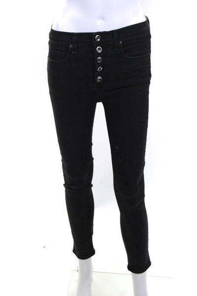 Veronica Beard Jeans Womens Debbie 10" Skinny Jeans Black Denim Size 28