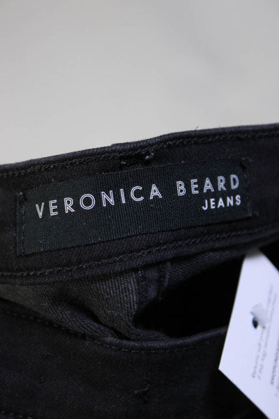 Veronica Beard Jeans Womens Debbie 10" Skinny Jeans Black Denim Size 28