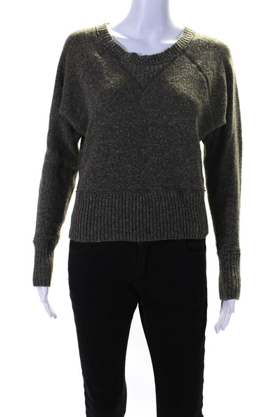 Etoile Isabel Marant Womens Pullover Crew Neck Sweatshirt Green Cotton Size XS