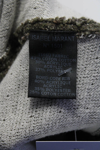 Etoile Isabel Marant Womens Pullover Crew Neck Sweatshirt Green Cotton Size XS