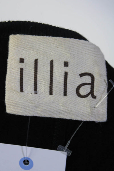 Illia Womens Scoop Neck Leather Trim Ribbed Tank Top Black Size 2